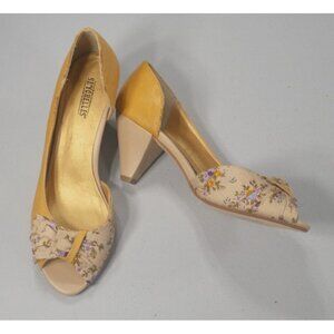 Seychelles Floral Open Toe Pumps Womens Size 7 EUC